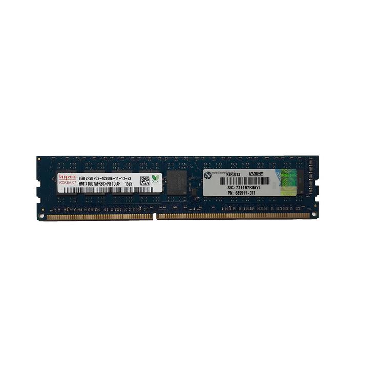 رم سرور DDR3 دوکاناله 1600 مگاهرتز ECC  اچ پی مدل PC3-12800E  ظرفیت 8 گیگابایت 8GB 1x8GB Dual Rank x8 PC3- 12800E DDR3-1600 Unbuffered